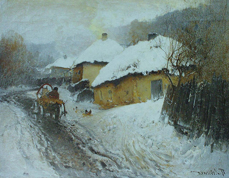 Зимовий сільський пейзаж